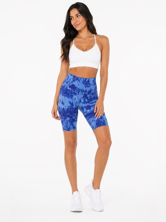 lululemon athletica Pants - Lululemon Blue Tie-Dye High-Rise Biker Shorts | Size 2